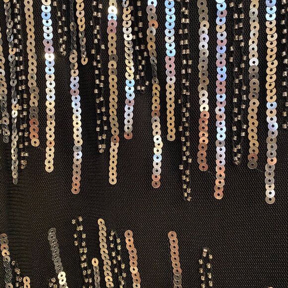 Sequen Beaded Sleeveless Top NWT size XXL Black Silver - Picture 5 of 9
